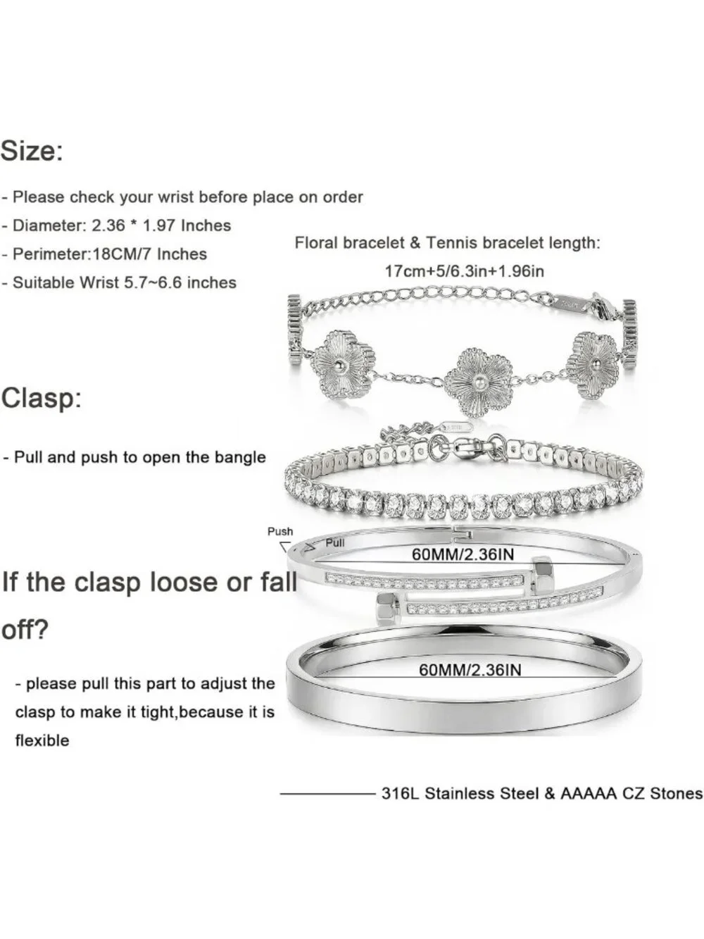Trendy 4-Pc Silver & Gold Plated Stackable Bracelets Set - Non-Tarnish Jewelry